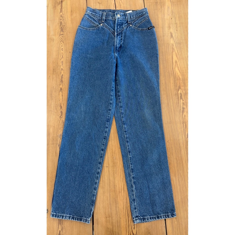 Vintage Rockies High Waisted Western Jeans Medium Wash Straight Leg Size 7 Short